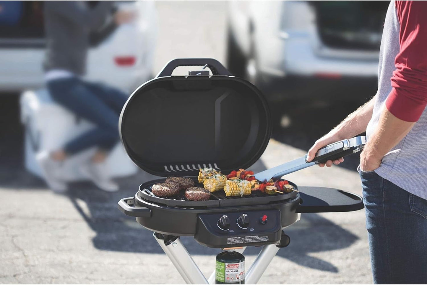 Coleman Roadtrip 225 Portable Propane Grill, 2-Burner Gas Grill with Matchless Ignition & Adjustable Temperature Control, 11,000 Btus of Power for Grilling, Tailgating, Camping, BBQ, & More