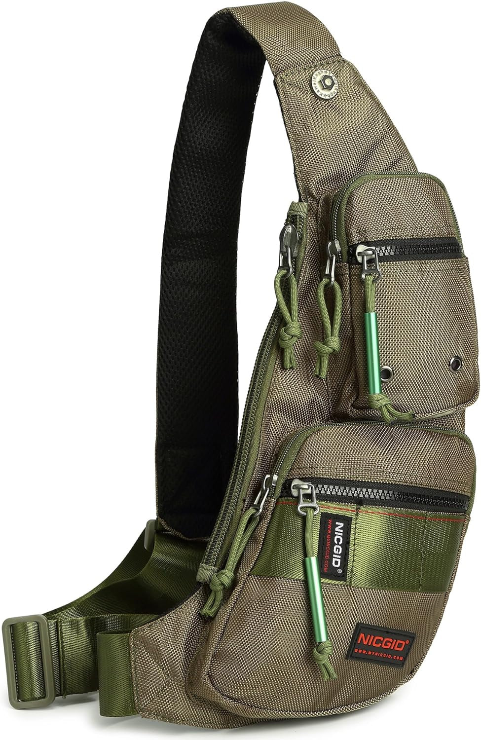 Sling Bag Chest Shoulder Backpack Crossbody Bags Casual Daypack for Men Women (Army Green-2854)