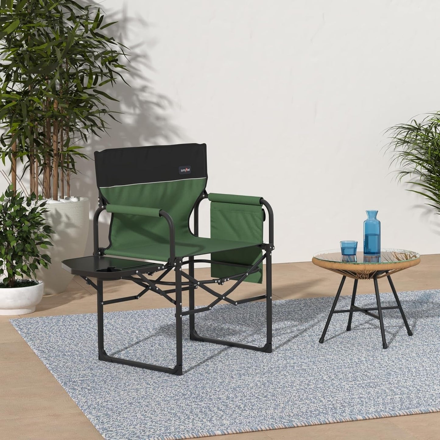 Camping Directors Chair 2 Pack, Heavy Duty,Oversized Portable Folding Chair with Side Table, Pocket for Beach, Fishing,Trip,Picnic,Lawn,Concert Outdoor Foldable Camp Chairs