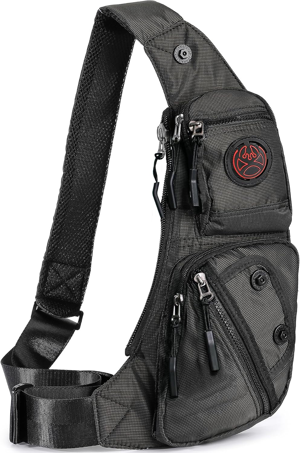 Sling Bag Chest Shoulder Backpack Crossbody Bags Casual Daypack for Men Women (Black-2620N)