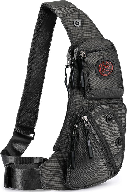 Sling Bag Chest Shoulder Backpack Crossbody Bags Casual Daypack for Men Women (Black-2620N)
