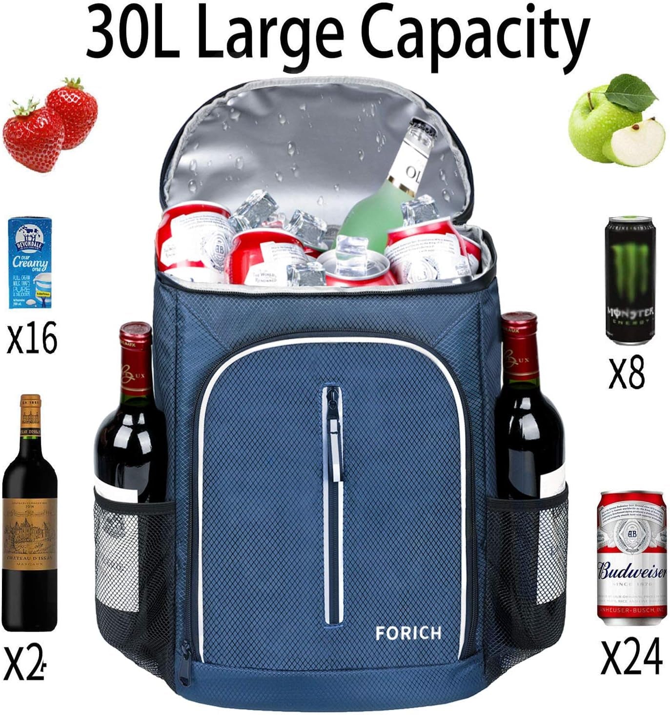 Soft Cooler Backpack Insulated Waterproof Backpack Cooler Bag Leak Proof Portable Small Cooler Backpacks to Work Lunch Travel Beach Camping Hiking Picnic Fishing Beer for Men Women