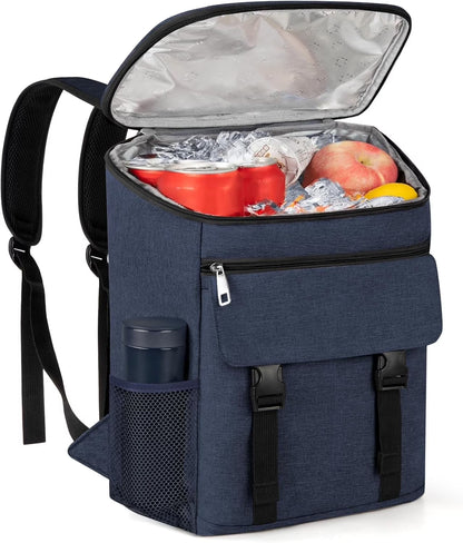 Camping Cooler Backpack 50 Can, Large Capacity Cooler Bag Insulated Compartments Thermal Pocket, Leakproof & Lightweight Travel Cooler Bag, Waterproof Picnic Camping Beach Bag, Blue