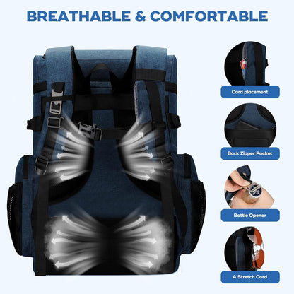Cooler Backpack,50 Can Insulated Soft Backpack Cooler,Portable Lightweight Leakproof Cooler Bag,Large Capacity Beach Cooler,Waterproof Lunch Backpack for Men Women