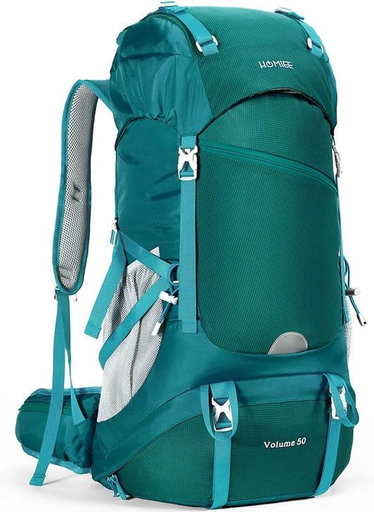 50L Hiking Backpack Travel Bag Waterproof Camping Rucksack with Rain Cover Lightweight Backpacking Backpack