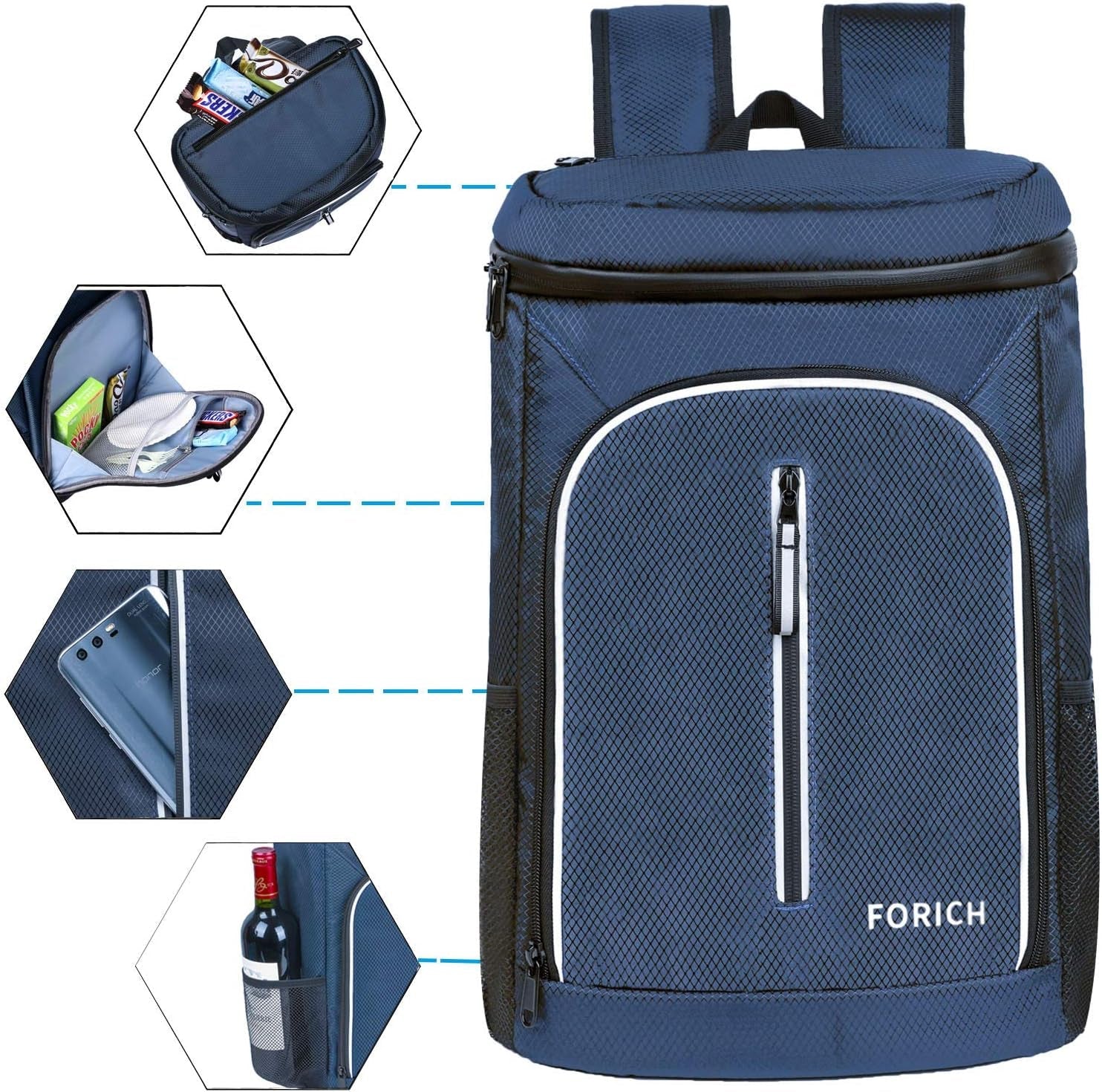 Soft Cooler Backpack Insulated Waterproof Backpack Cooler Bag Leak Proof Portable Small Cooler Backpacks to Work Lunch Travel Beach Camping Hiking Picnic Fishing Beer for Men Women