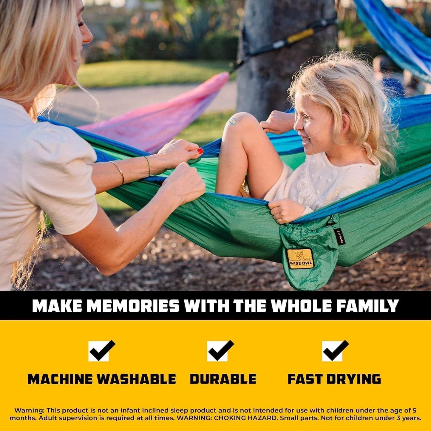Camping Hammock – up to 500Lbs Portable Hammock with Tree Straps - Travel, Backpacking, Hiking, Outdoors Camping Gear - Single or Double