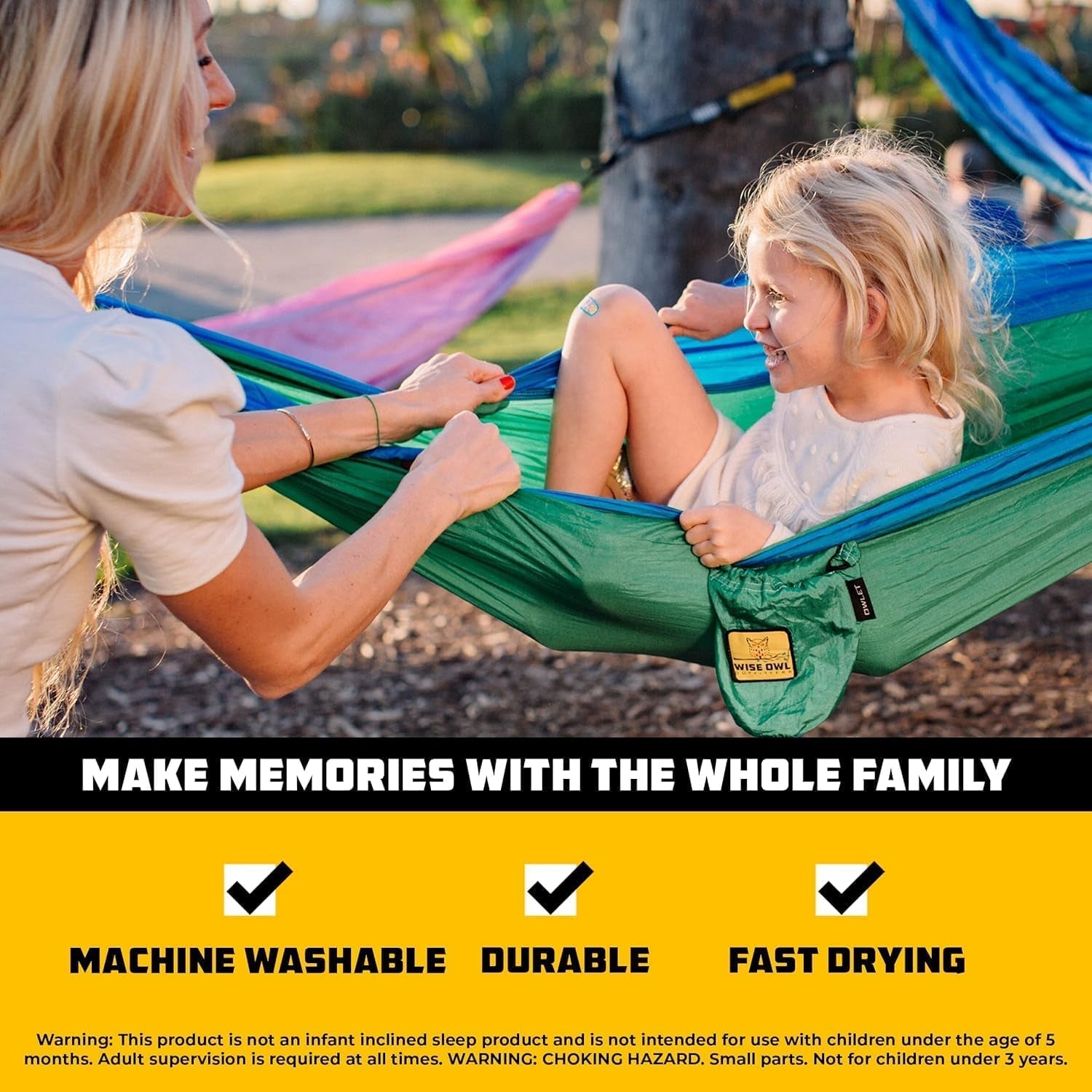 Camping Hammock – up to 500Lbs Portable Hammock with Tree Straps - Travel, Backpacking, Hiking, Outdoors Camping Gear - Single or Double