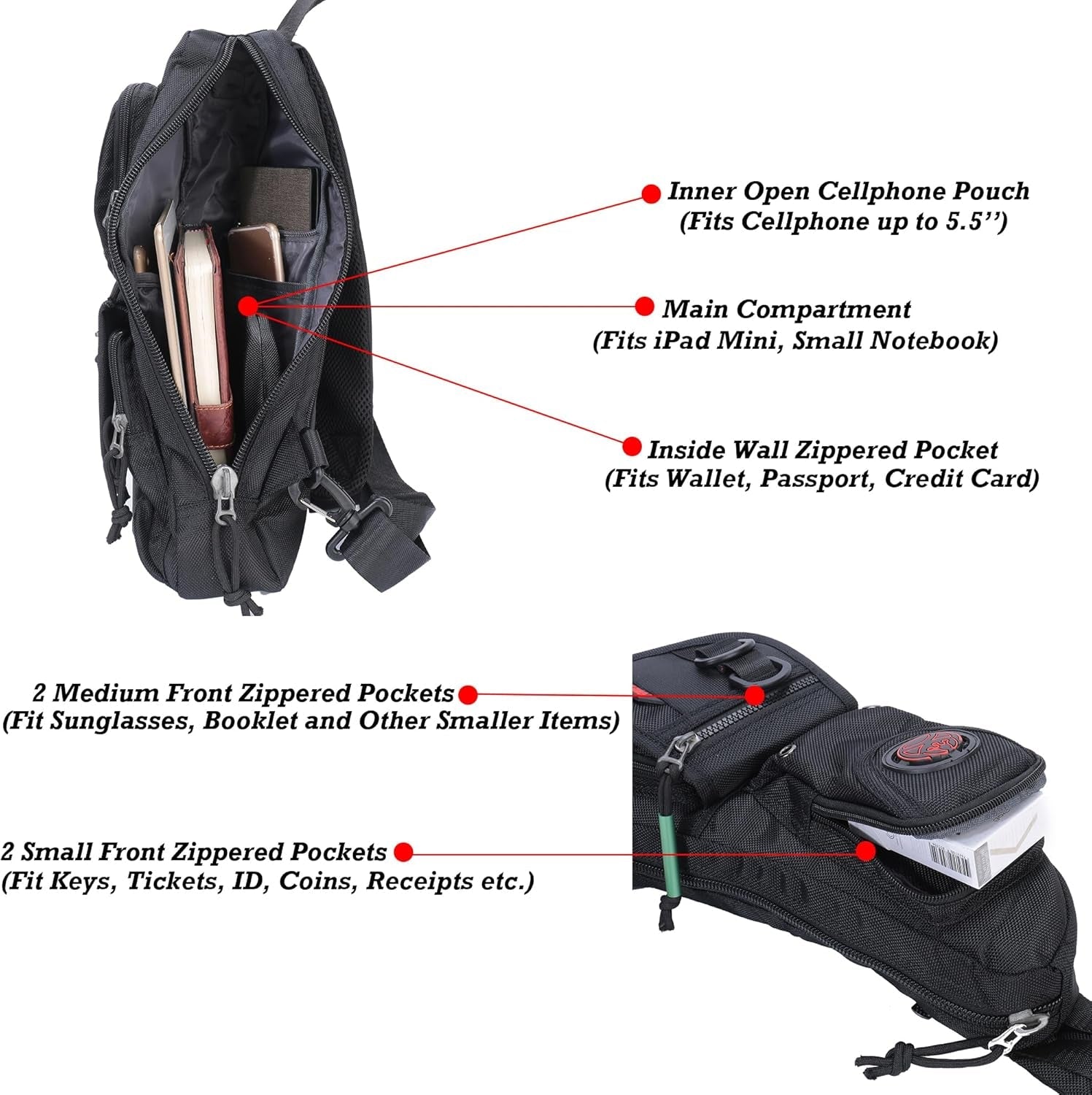 Sling Backpacks, Sling Chest Bag Shoulder Crossbody Bags for Men Women Outdoor Travel | Outdoor Travel