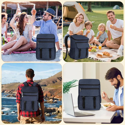 Camping Cooler Backpack 50 Can, Large Capacity Cooler Bag Insulated Compartments Thermal Pocket, Leakproof & Lightweight Travel Cooler Bag, Waterproof Picnic Camping Beach Bag, Blue