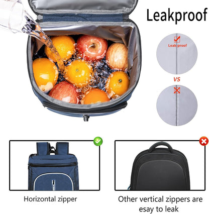 Soft Cooler Backpack Insulated Waterproof Backpack Cooler Bag Leak Proof Portable Small Cooler Backpacks to Work Lunch Travel Beach Camping Hiking Picnic Fishing Beer for Men Women