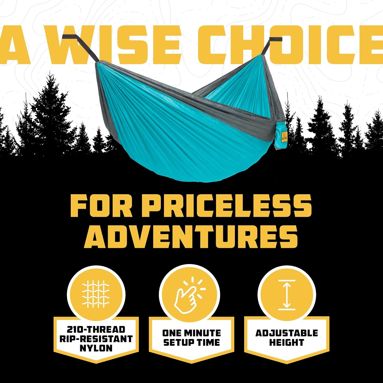 Camping Hammock – up to 500Lbs Portable Hammock with Tree Straps - Travel, Backpacking, Hiking, Outdoors Camping Gear - Single or Double