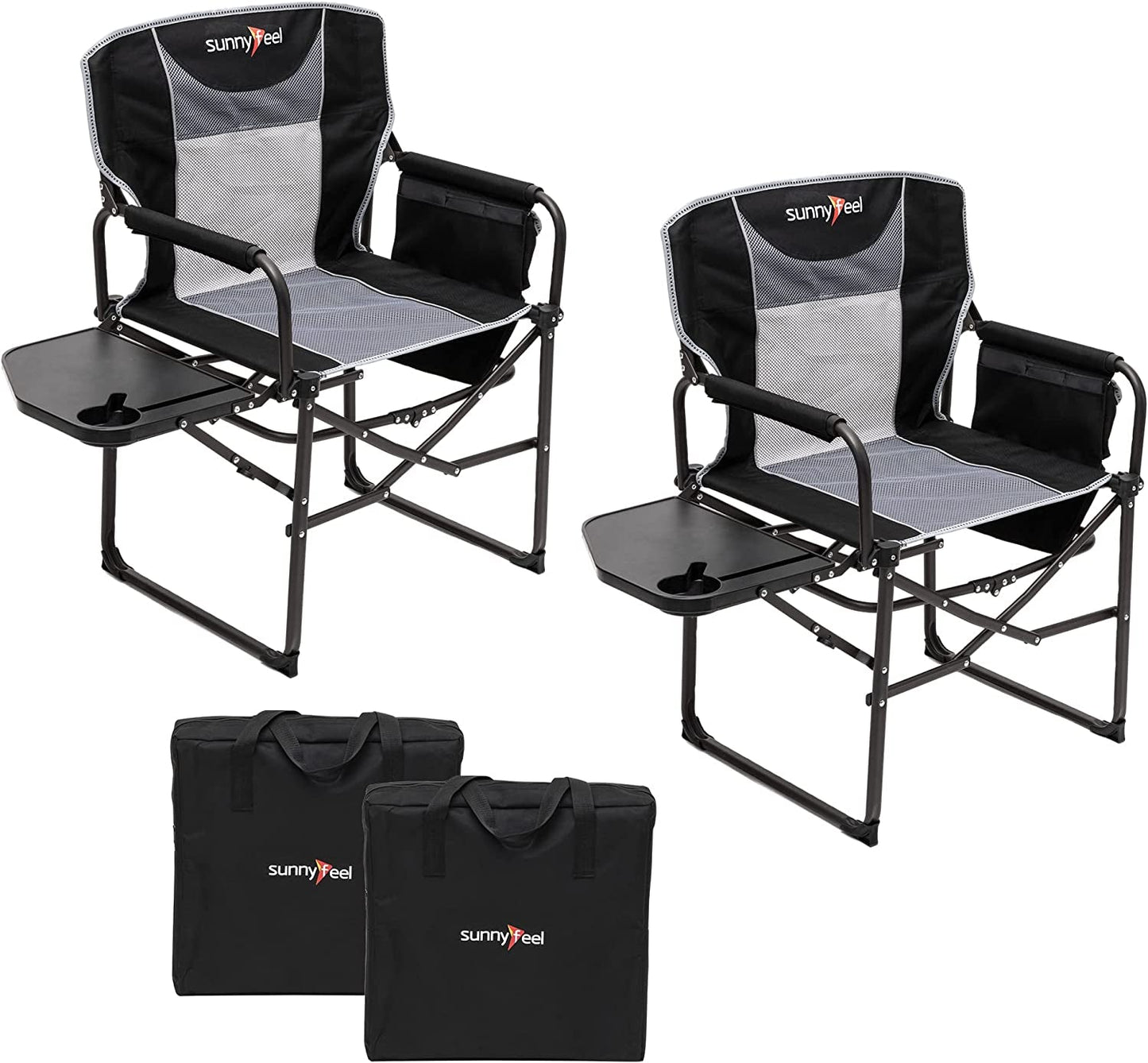 Camping Directors Chair, Heavy Duty,Oversized Portable Folding Chair with Side Table, Pocket for Beach, Fishing,Trip,Picnic,Lawn,Concert Outdoor Foldable Camp Chairs