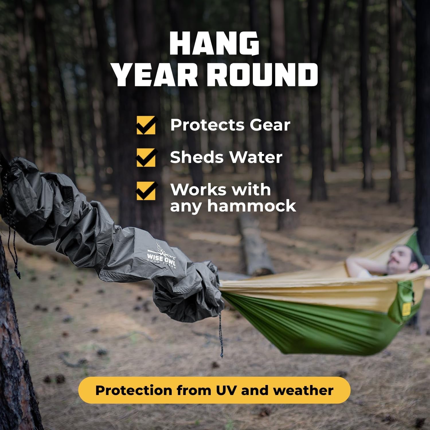 Hammock Sleeve - Snakeskin Defender Camping Hammock Cover for Rain - Universal, Waterproof Protection for Rain Fly, Tarps and Camping Gear