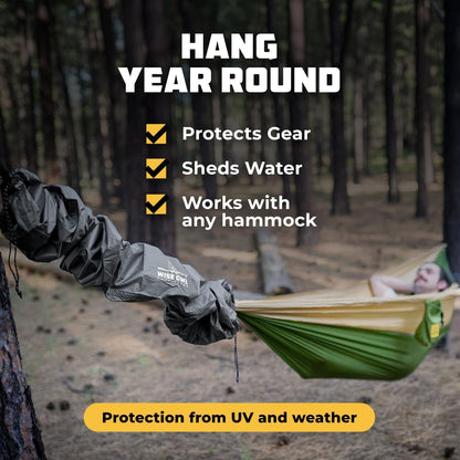 Hammock Sleeve - Snakeskin Defender Camping Hammock Cover for Rain - Universal, Waterproof Protection for Rain Fly, Tarps and Camping Gear