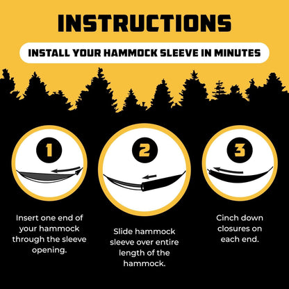 Hammock Sleeve - Snakeskin Defender Camping Hammock Cover for Rain - Universal, Waterproof Protection for Rain Fly, Tarps and Camping Gear