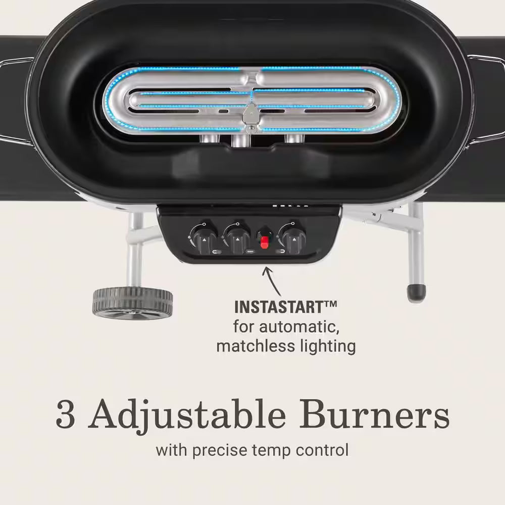 Roadtrip 285-Standup Portable Propane Gas Grill with Grill plus Griddle Bundle, Black