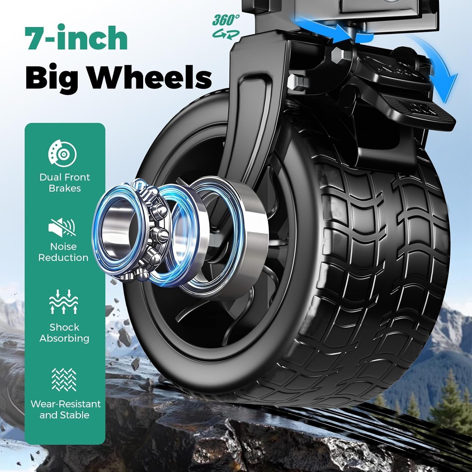 400L Large Capacity Double Decker Wagon with Tailgate | 500LBS Heavy Duty Sports Wagon, 54" Extra Long Extender Collapsible Wagon Cart, All Terrain Wheels for Garden, Beach, Black