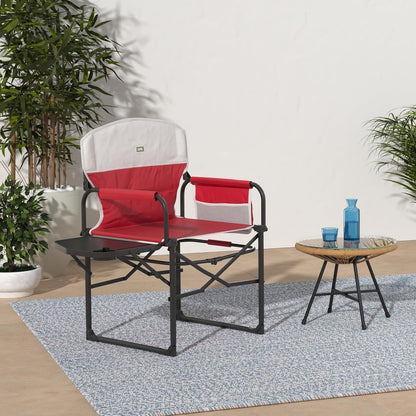 Camping Directors Chair, Heavy Duty,Oversized Portable Folding Chair with Side Table, Pocket for Beach, Fishing,Trip,Picnic,Lawn,Concert Outdoor Foldable Camp Chairs