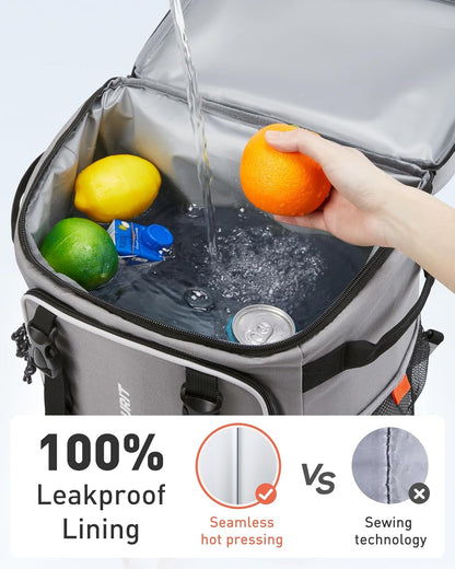 Insulated Rolling Cooler Backpack, Leakproof Waterproof Beach Cooler Bag with Wheels and Handle, Outdoor Camping Picnic Travel