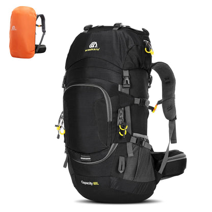 60L Waterproof Hiking Backpack Camping Mountain Climbing Cycling Backpack Outdoor Sport Bag with Rain Cover