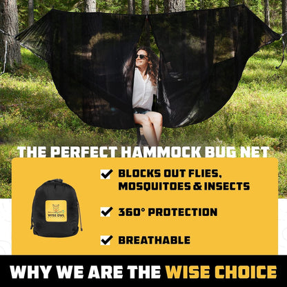Hammock Bug Net – Mosquito Net for Hammock, Lightweight Bug Netting for Camping, Hiking, Backpacking, Forest & Outdoor Use