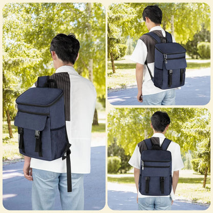Camping Cooler Backpack 50 Can, Large Capacity Cooler Bag Insulated Compartments Thermal Pocket, Leakproof & Lightweight Travel Cooler Bag, Waterproof Picnic Camping Beach Bag, Blue