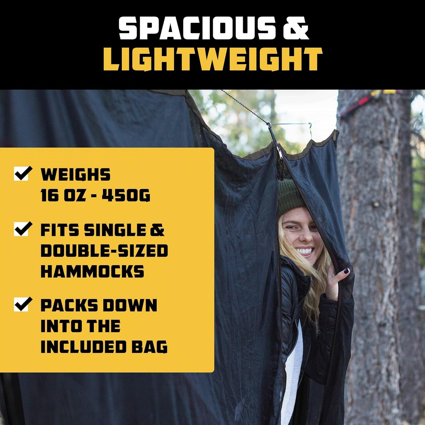 Hammock Bug Net – Mosquito Net for Hammock, Lightweight Bug Netting for Camping, Hiking, Backpacking, Forest & Outdoor Use