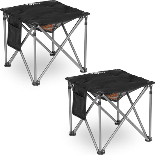 2 Pack Camping Stool Oversized Camping Foot Stool Ottoman Padded Camping Chair Foot Rest 450 Lbs Heavy Duty Camp Stool Foldable Footrest