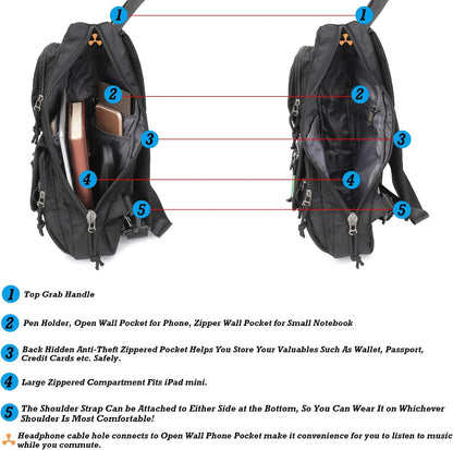 Sling Backpacks, Sling Chest Bag Shoulder Crossbody Bags for Men Women Outdoor Travel | Outdoor Travel