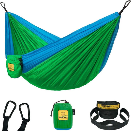 Camping Hammock – up to 500Lbs Portable Hammock with Tree Straps - Travel, Backpacking, Hiking, Outdoors Camping Gear - Single or Double
