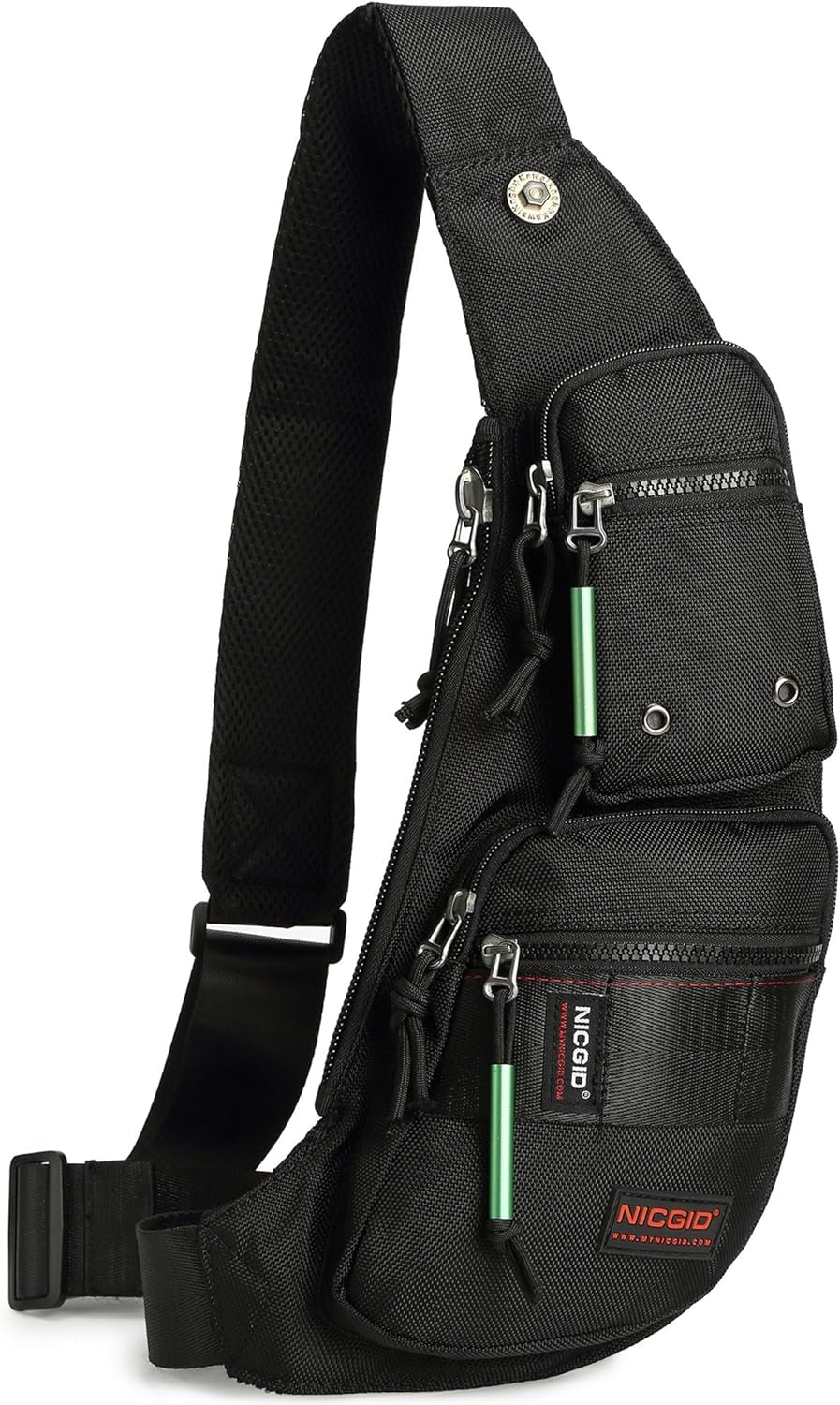 Sling Bag Chest Shoulder Backpack Crossbody Bags Casual Daypack for Men Women (Black-2854)