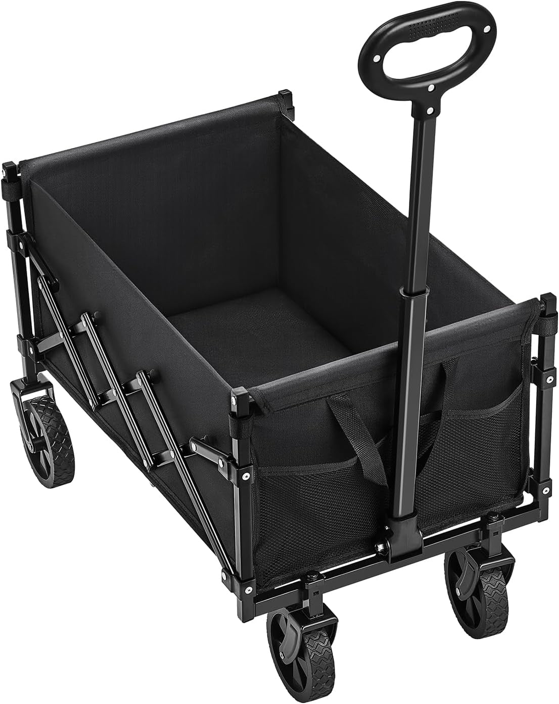 Collapsible Folding Wagon with Wheels, Wagons Carts Foldable with 225Lbs Capacity, Lightweight Portable Utility Wagon Cart for Grocery Shopping Sports Camping and Garden
