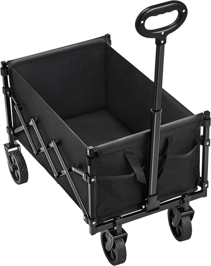 Collapsible Folding Wagon with Wheels, Wagons Carts Foldable with 225Lbs Capacity, Lightweight Portable Utility Wagon Cart for Grocery Shopping Sports Camping and Garden
