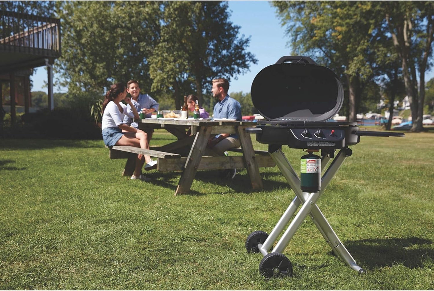 Coleman Roadtrip 225 Portable Propane Grill, 2-Burner Gas Grill with Matchless Ignition & Adjustable Temperature Control, 11,000 Btus of Power for Grilling, Tailgating, Camping, BBQ, & More