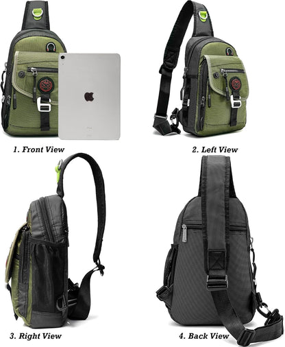 Sling Bag Chest Shoulder Backpack Crossbody Bags for Tablet Laptop Outdoor Hiking Men Women