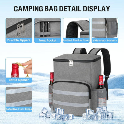 Backpack Cooler - 54 Cans Large Capacity Insulated Leak Proof Backpack for Men & Women, Cooler Bag Picnic Camping Beach Hiking Travel Lunch Backpack