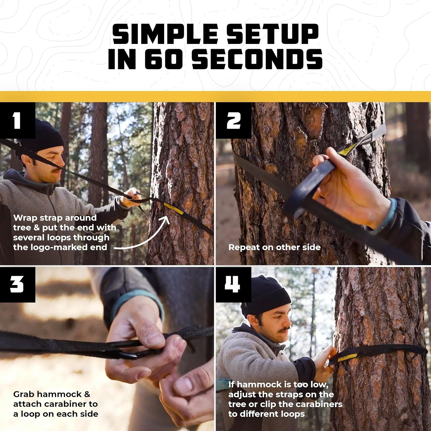 Camping Hammock – up to 500Lbs Portable Hammock with Tree Straps - Travel, Backpacking, Hiking, Outdoors Camping Gear - Single or Double