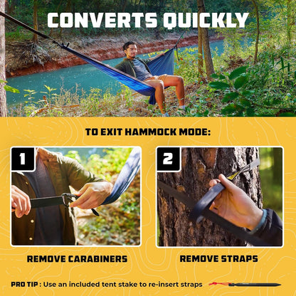 Camping Hammock – up to 500Lbs Portable Hammock with Tree Straps - Travel, Backpacking, Hiking, Outdoors Camping Gear - Single or Double