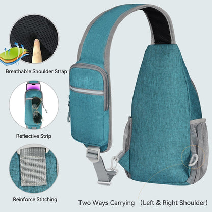 Crossbody Sling Backpack Sling Bag for Men Women, Travel Hiking Chest Bag Daypack, Small over the Shoulder Backpack