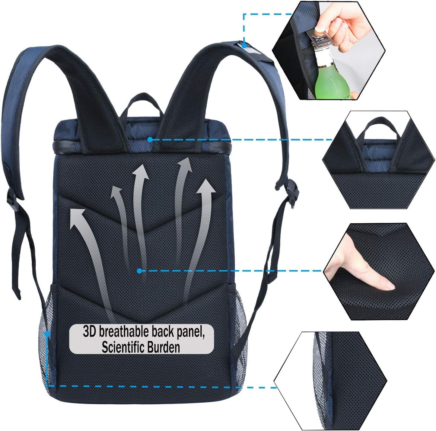 Soft Cooler Backpack Insulated Waterproof Backpack Cooler Bag Leak Proof Portable Small Cooler Backpacks to Work Lunch Travel Beach Camping Hiking Picnic Fishing Beer for Men Women