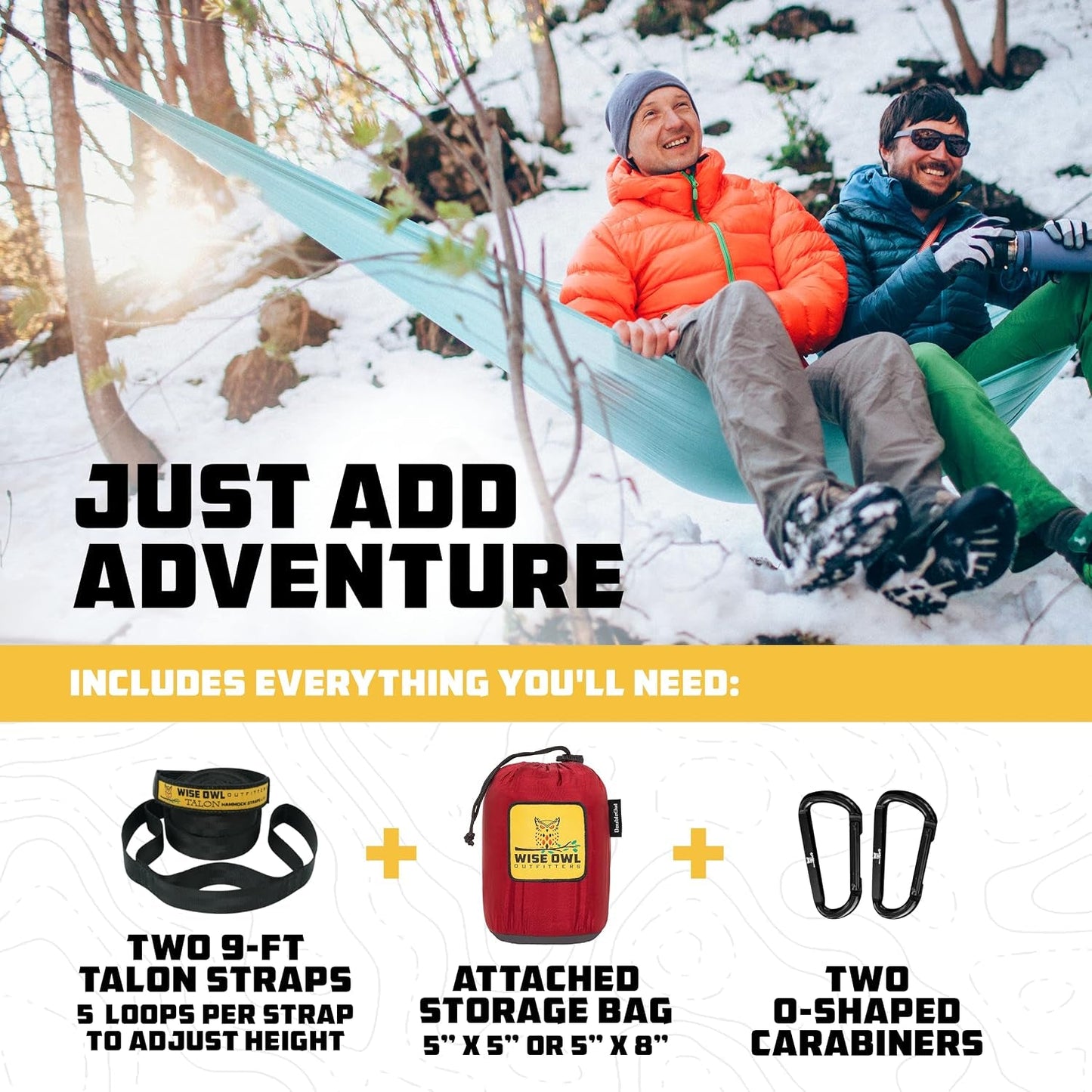 Camping Hammock – up to 500Lbs Portable Hammock with Tree Straps - Travel, Backpacking, Hiking, Outdoors Camping Gear - Single or Double