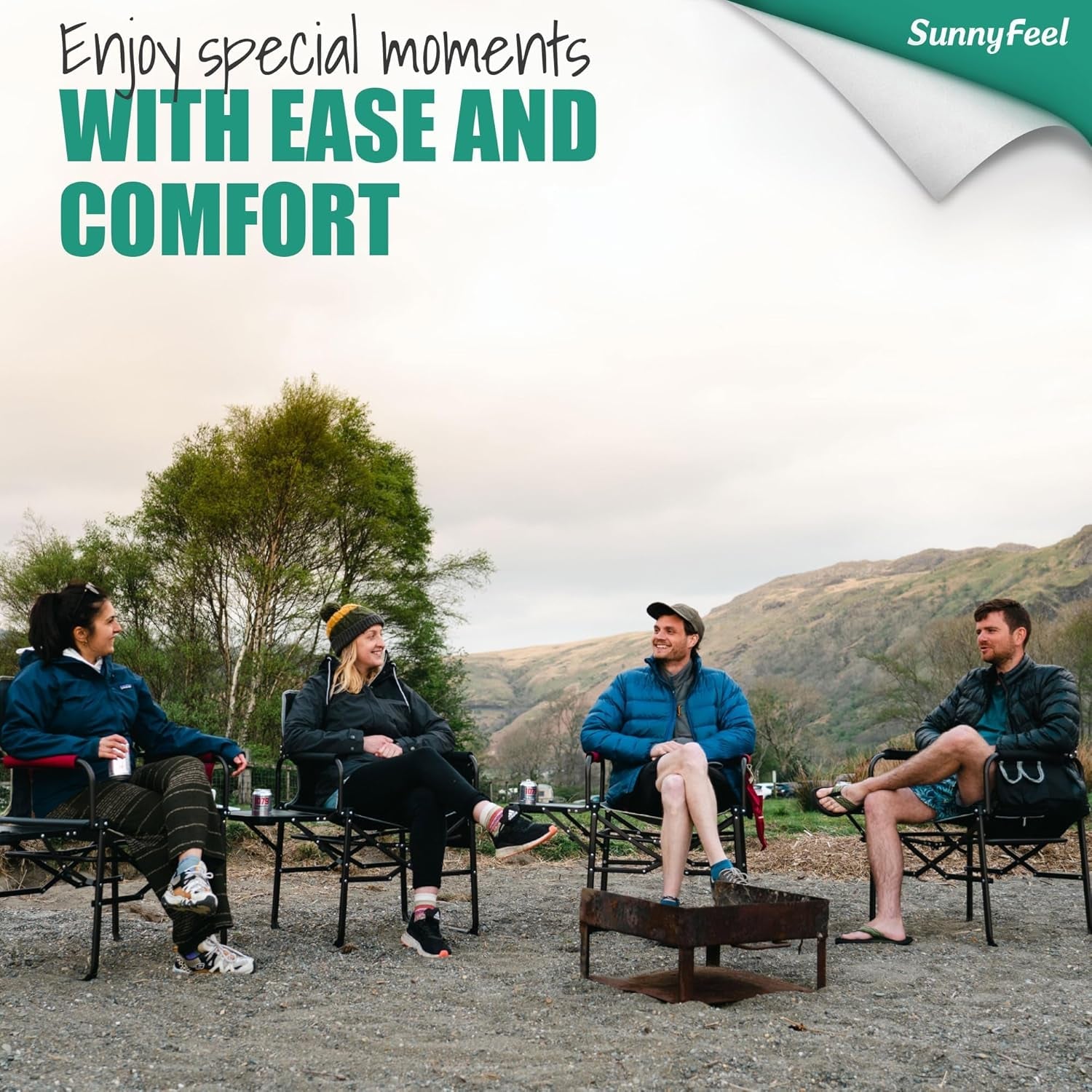 Camping Directors Chair 2 Pack, Heavy Duty,Oversized Portable Folding Chair with Side Table, Pocket for Beach, Fishing,Trip,Picnic,Lawn,Concert Outdoor Foldable Camp Chairs
