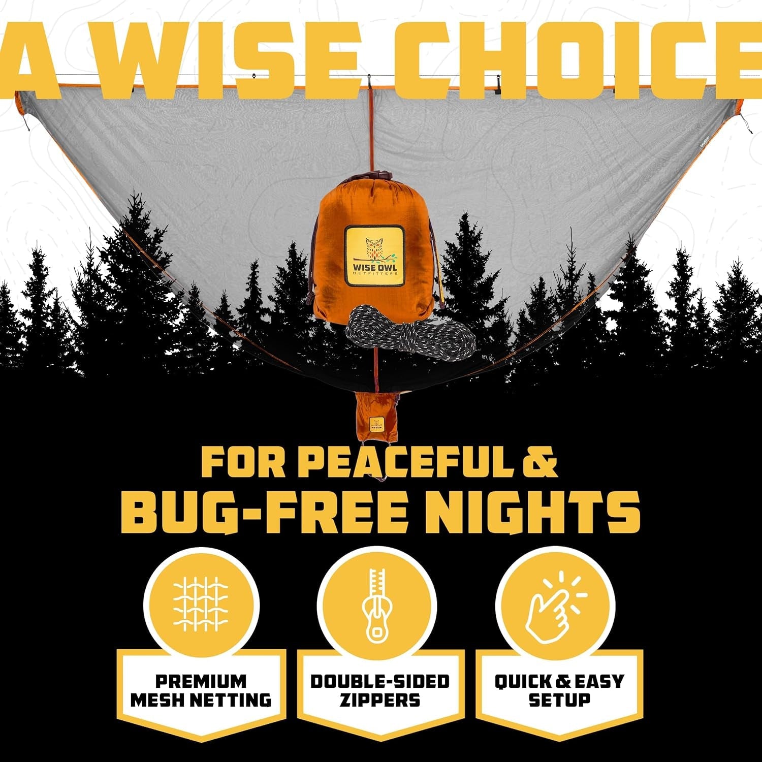 Hammock Bug Net – Mosquito Net for Hammock, Lightweight Bug Netting for Camping, Hiking, Backpacking, Forest & Outdoor Use