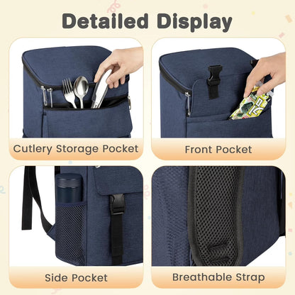 Camping Cooler Backpack 50 Can, Large Capacity Cooler Bag Insulated Compartments Thermal Pocket, Leakproof & Lightweight Travel Cooler Bag, Waterproof Picnic Camping Beach Bag, Blue